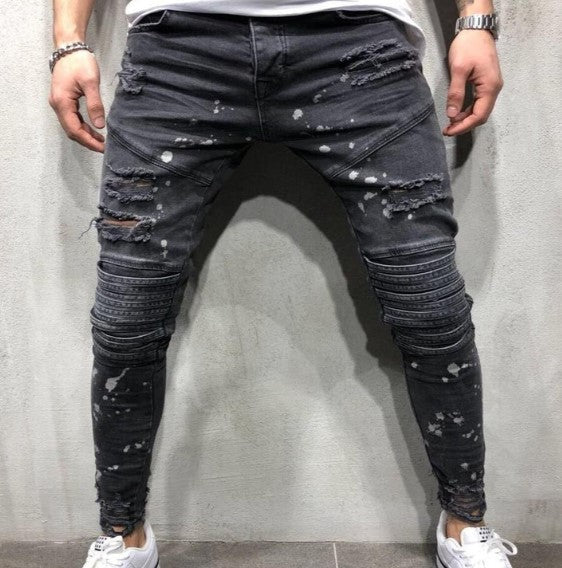 Mezt - Jeans déchirés pour hommes